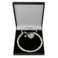 Pearl Bracelet with Paw Charm and Engraved Silver Heart | Charming Engraving