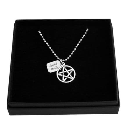 Pentagram Necklace with Engraving