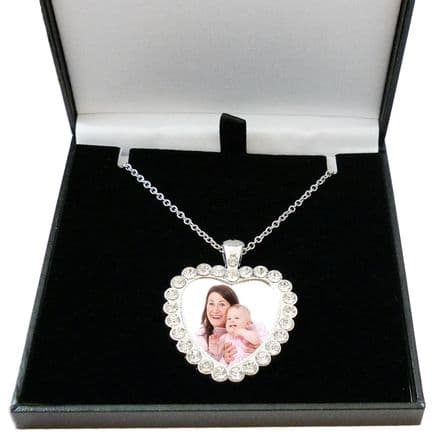 Permanent Photo Heart Pendant Necklace, Gift Boxed