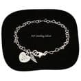Personalised, 925 Sterling Silver Hearts Chain and Angel Wing Bracelet | Charming Engraving