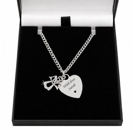 Personalised Angel Necklace with Engraving on Heart