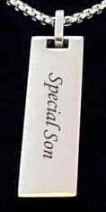 Personalised Bar Necklace for Men, Women, LGBTQ, Rainbow, Engraved | Charming Engraving
