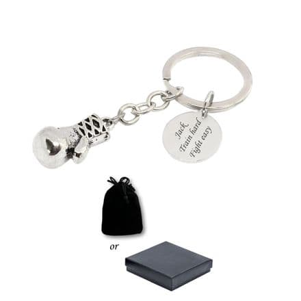 Personalised Boxing Glove Key Ring, Free Engraving. Gift for Boxing Lover