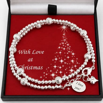 Personalised Bracelet for Christmas with Silver Beads