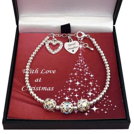 Personalised Bracelet in a Christmas Gift Box for Women and Girls