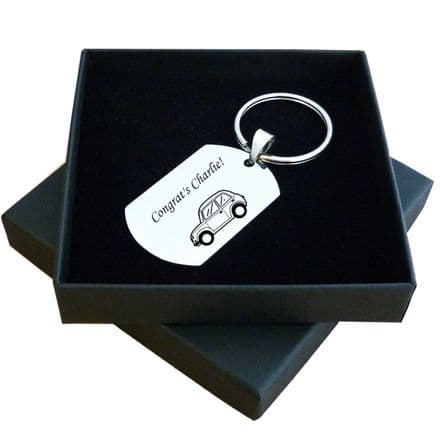 Personalised Car Keyring with Engraving, Driving Test