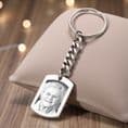 Personalised Dogtag Keyring with Photo Engraved | Charming Engraving