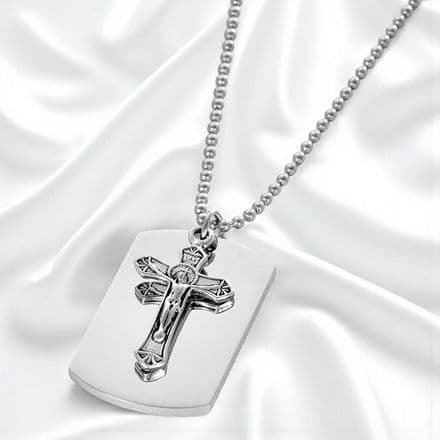 Personalised Dogtag Necklace with Crucifix