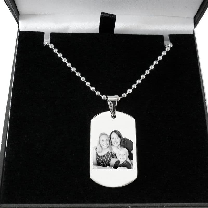 Dogtag Necklace Personalised with Photo Engraved | Charming Engraving