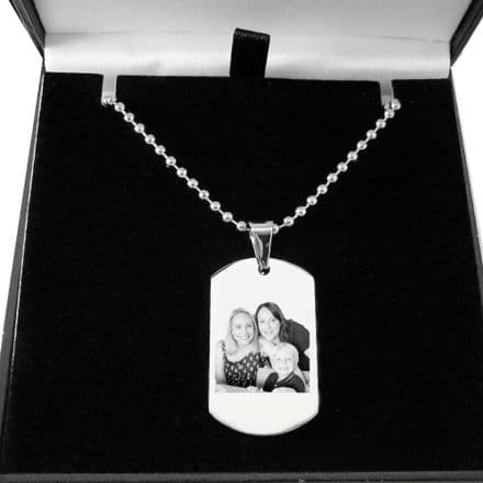 Personalised Dogtag with Photo Engraved and Engraving on the Back