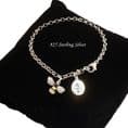 Personalised, Engraved .925 Sterling Silver Chain Bracelet with Bee Charm | Charming Engraving
