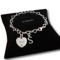 Personalised, Engraved,  Bracelet, 925 Silver Heart and CZ  Crystal Letter Charm | Charming Engraving