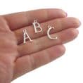 Personalised, Engraved,  Bracelet, 925 Silver Heart and CZ  Crystal Letter Charm | Charming Engraving