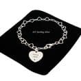 Personalised Heart Chain Bracelet, 925 Sterling Silver | Charming Engraving