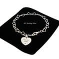 Personalised Heart Chain Bracelet, 925 Sterling Silver | Charming Engraving