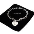 Personalised Heart Chain Bracelet, 925 Sterling Silver | Charming Engraving