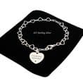 Personalised Heart Chain Bracelet, 925 Sterling Silver | Charming Engraving