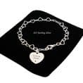 Personalised Heart Chain Bracelet, 925 Sterling Silver | Charming Engraving