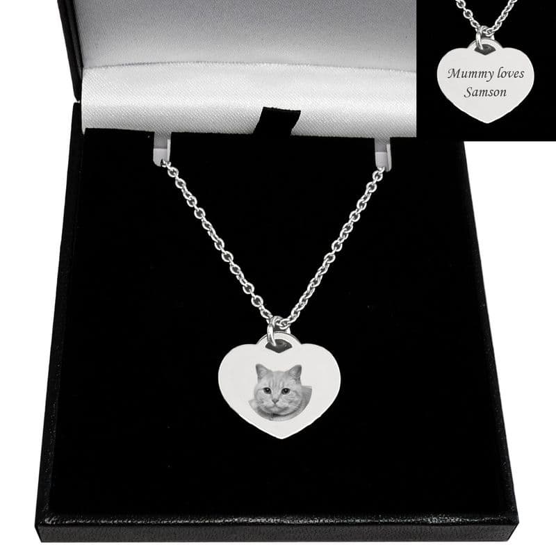 Engraved Heart Necklace, Silver Plated | Charming Engraving