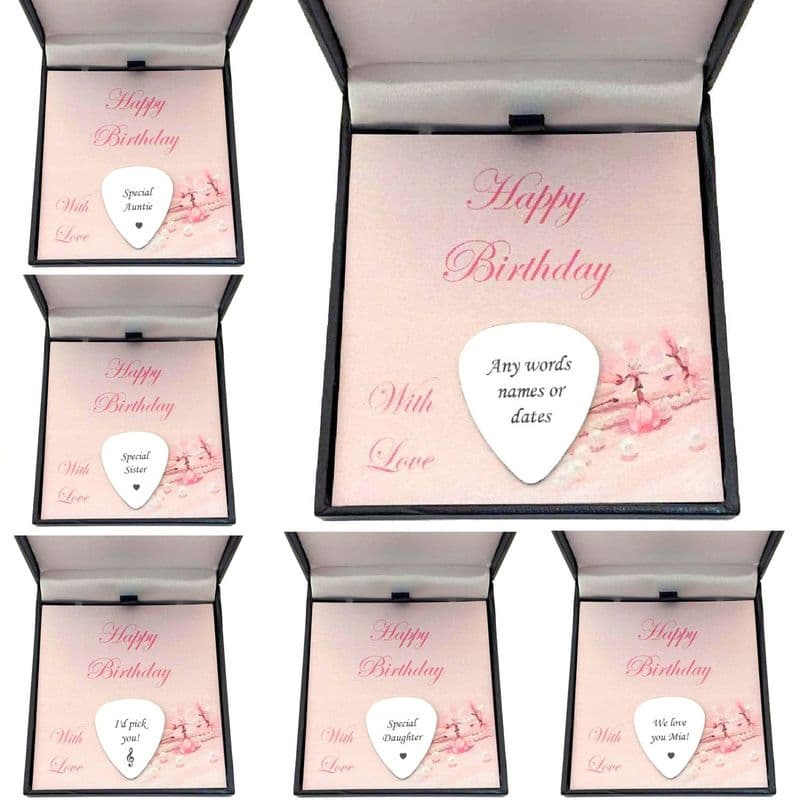 Personalised Plectrum on Happy Birthday Card | Charming Engraving
