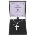 Personalised Silver Steel Cross Necklace. Gift for Father's Day | Charming Engraving