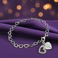 Personalised Silver Steel Heart Bracelet with Custom Engraving  | Charming Engraving
