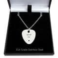 Personalised Stainless Steel Plectrum, Engraved Guitar Pick on Stainless Steel Necklace Chain | Charming Engraving