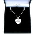 Personalised, Sterling Silver Engraved Photo Heart Pendant Necklace  | Charming Engraving