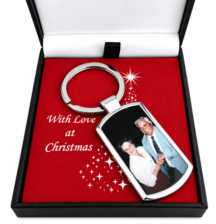 Photo Keyring in Christmas Gift Box