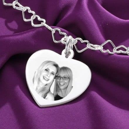 Photo Necklace in Sterling Silver, Any Photo Engraved