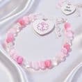 Pink Beaded Medical Bracelet with Engraving | Charming Engraving