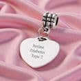 Pink Medical Symbol Charm on Bail Free Engraving | Charming Engraving