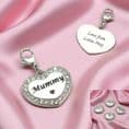 Heart Charm on lobster clasp for Mummy or Sister | Charming Engraving