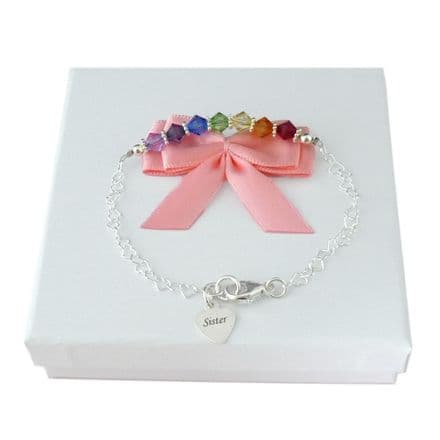 Rainbow Crystal Bracelet with Engraving