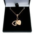 Rose Gold Crystal Heart Necklace with Personalised Engraving | Charming Engraving