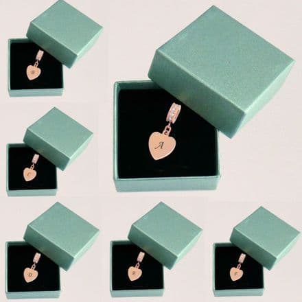 Rose Gold Letter Charm, fits Pandora