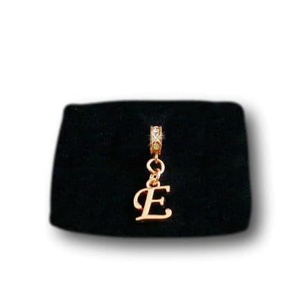 Rose Gold Letter Initial Charm fits Pandora