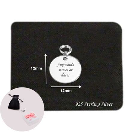 Round charm Sterling Silver, Any Engraving