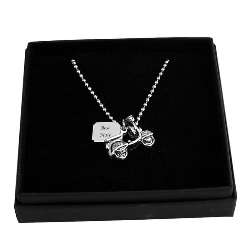 Scooter Necklace with Personalised Tag | Charming Engraving