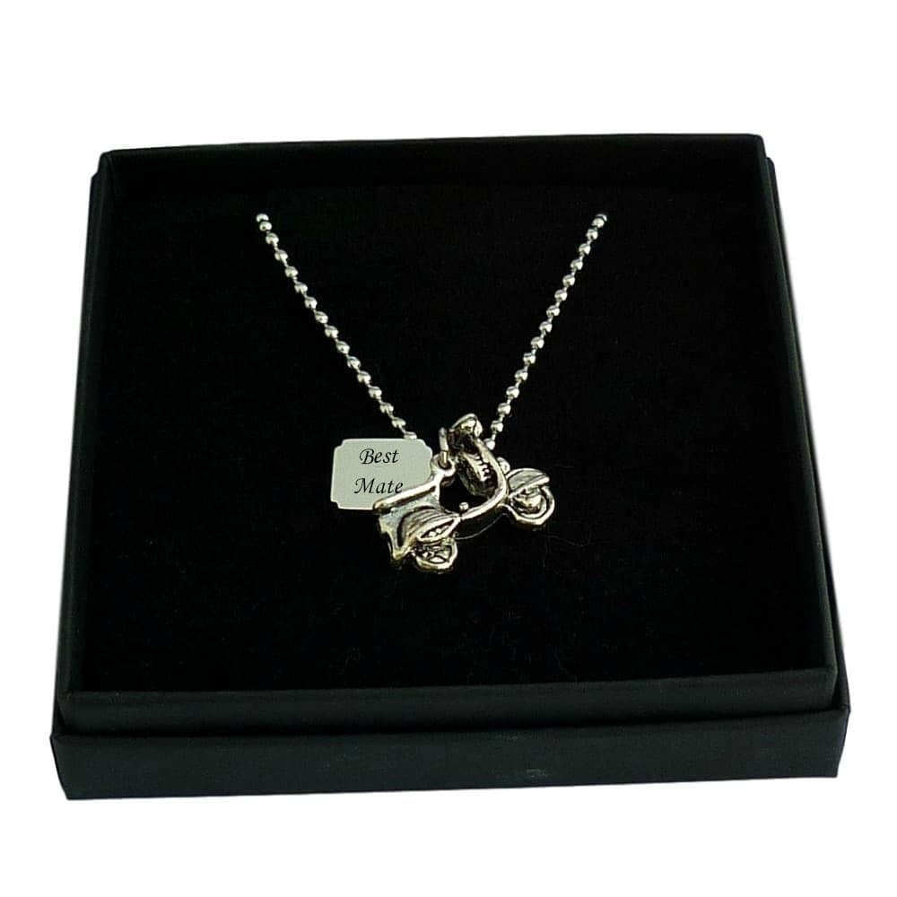 Scooter Necklace with Personalised Tag Charming Engraving