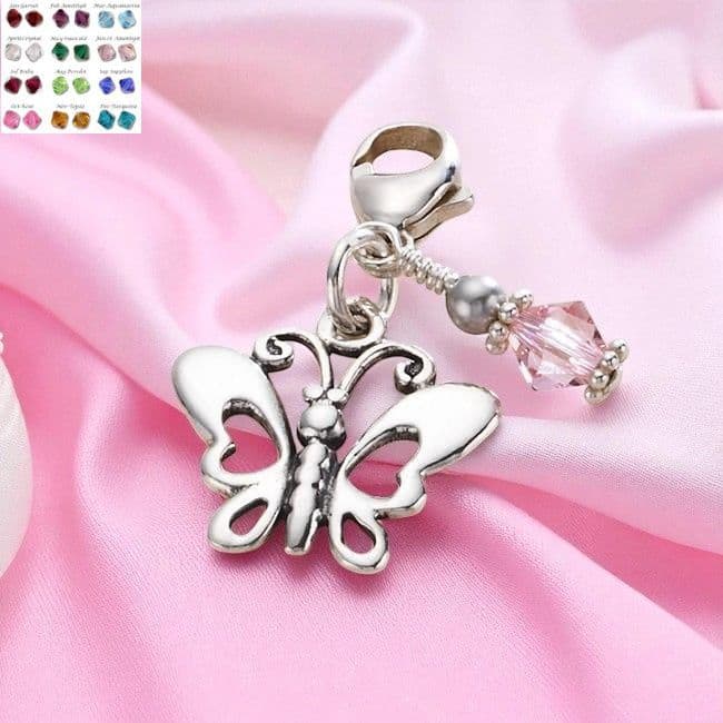 Butterfly Birthstone Charm | Charming Engraving