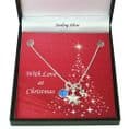 Silver Necklace for Christmas with Birthstone, Star and Letter  | Charming Engraving