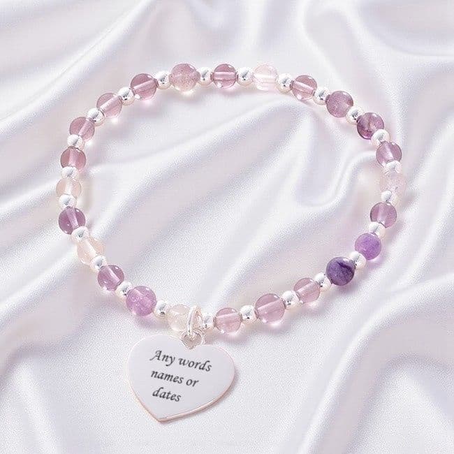 Silver Stacking Bracelet with Engraving & Gemstones | Charming Engraving
