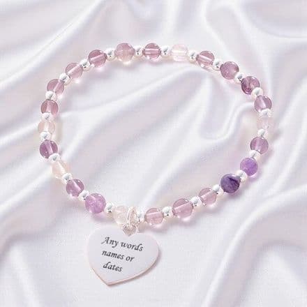 Silver Stacking Bracelet with Engraving & Gemstones
