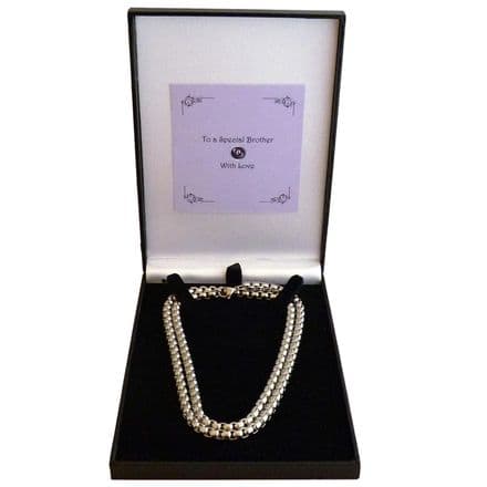Silver Stainless Steel Necklace, 24 inch chain, Gift for Husband, Brother etc..