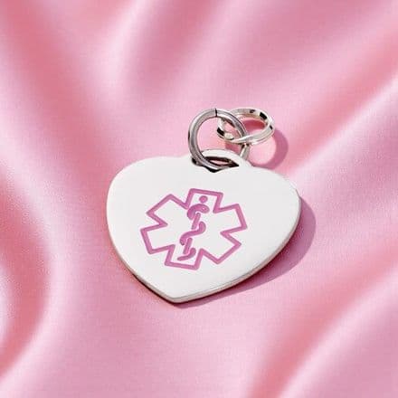 Smaller Pink Medical Symbol Pendant Free Engraving