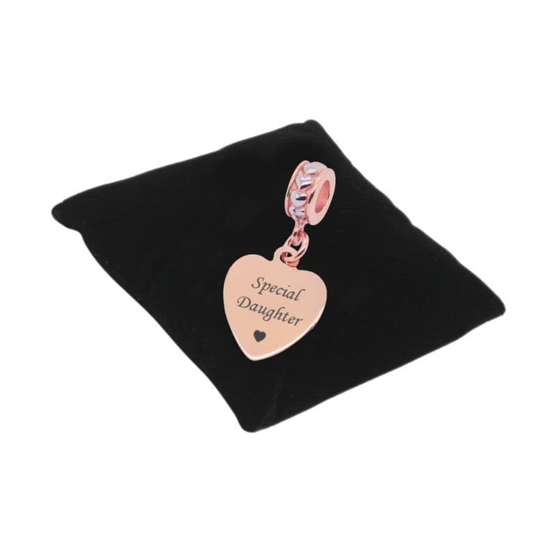Special Daughter Charm, Rose Gold & Silver | Charming Engraving