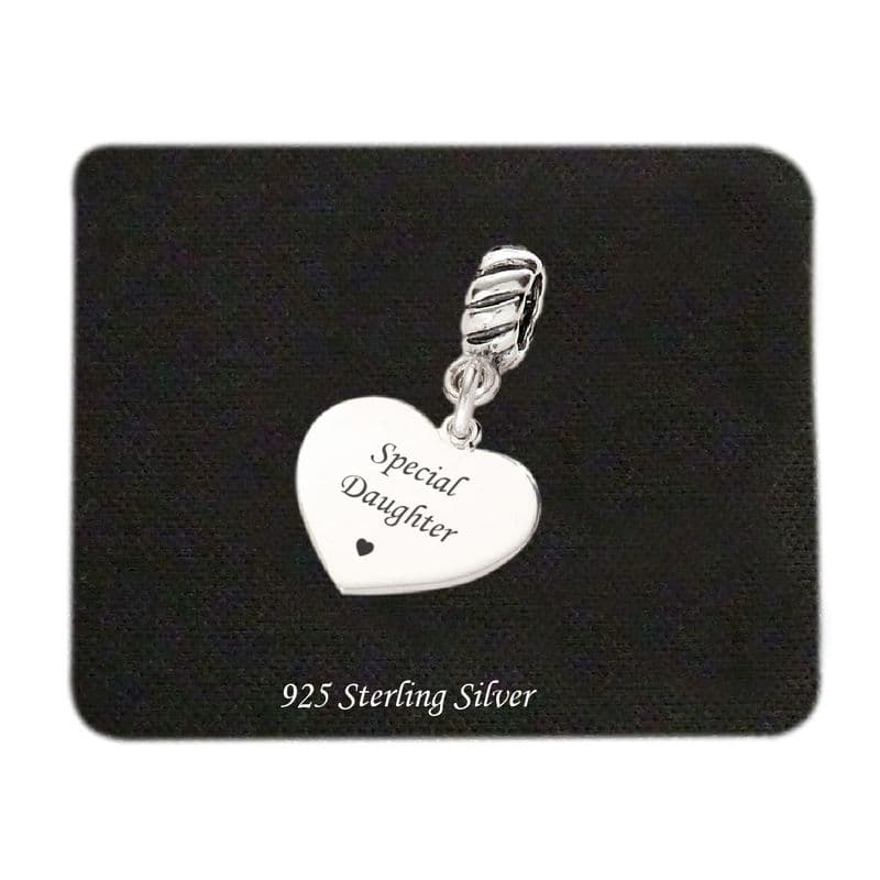 Special Daughter charm Sterling Silver fits Pandora | Charming Engraving
