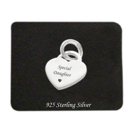 Special Daughter Heart Charm- Sterling Silver