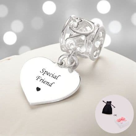 Special Friend charm Sterling Silver fits Pandora (hrthrt-sfr)